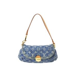 Louis Vuitton Pleaty Handbag Monogram Denim Blue